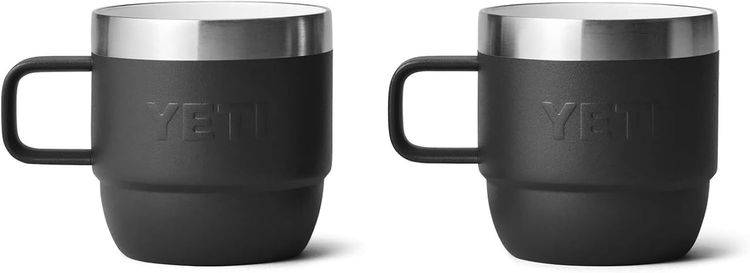 YETI Rambler Stapelbare Tasse Mit DuraSip Keramikbeschichtung, Black, 2 Pack 6 oz (177 ml), Black