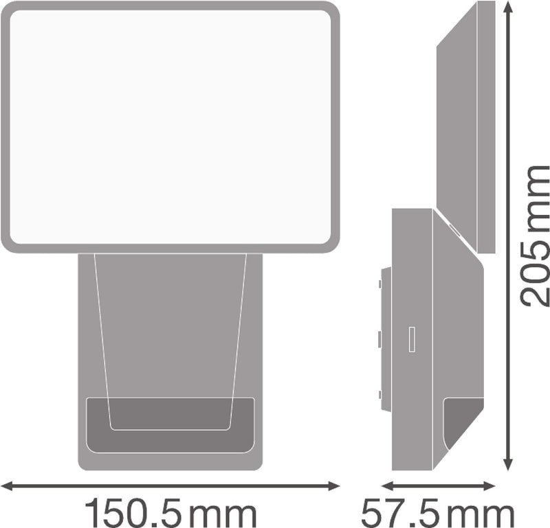 Ledvance LED Fluter, Leuchte für Aussenanwendungen, Kaltweiss, 151,0 mm x 56,0 mm x 205,0 mm, ENDURA