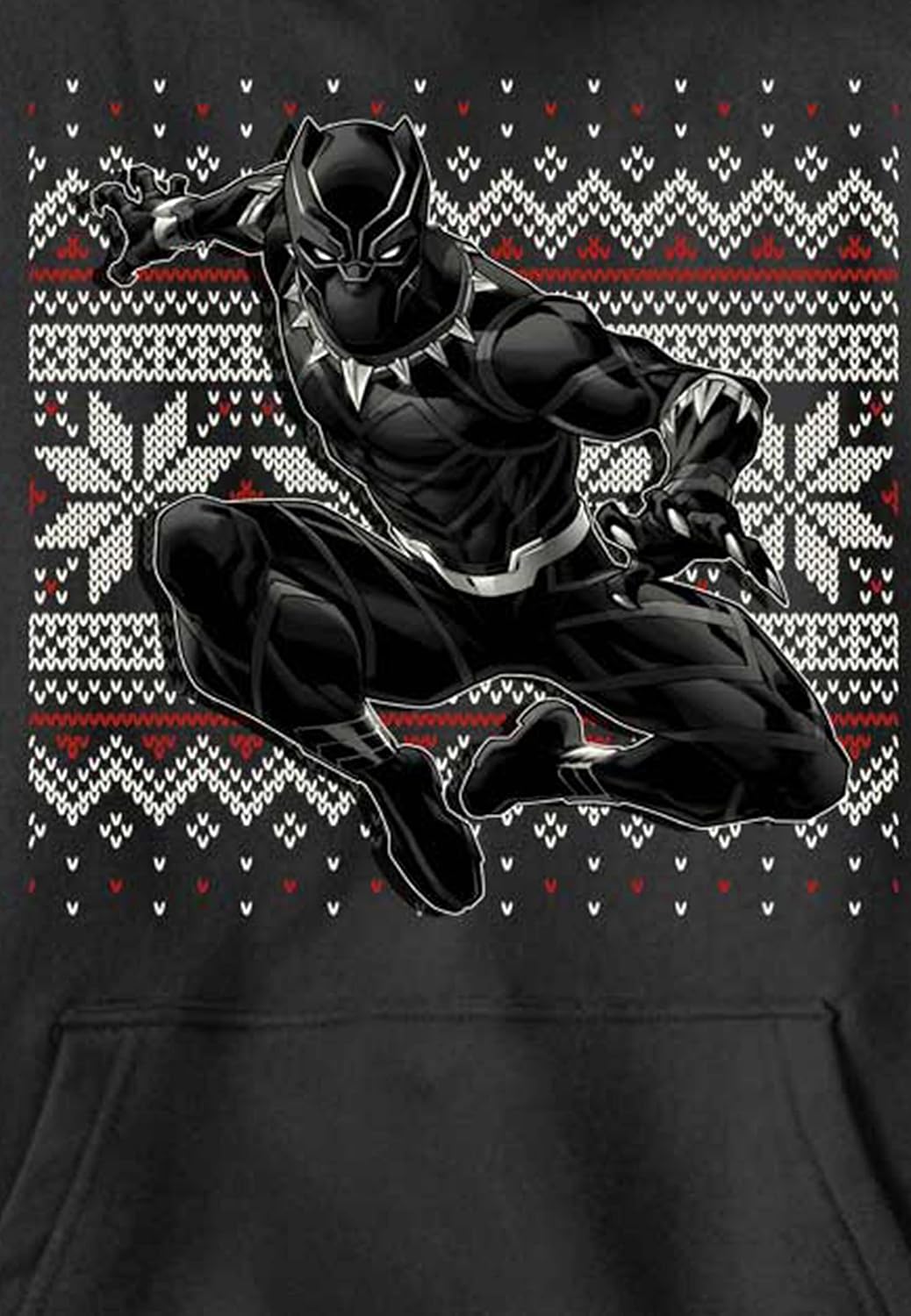 Marvel Unisex Kinder Panther Holiday Hoodie XL Schwarz, XL Schwarz