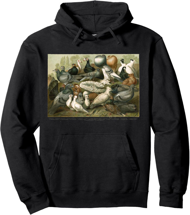 PIGEON Vintage Breeds of Pigeons funny gift for pigeon lover Pullover Hoodie