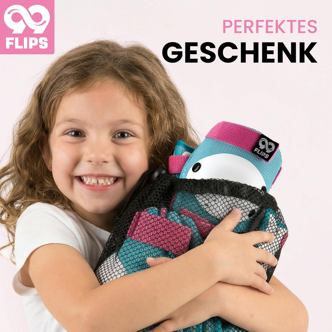 Schützer Inliner Kinder Set 3-12 Jahre [6er Set] mit Knieschoner, Ellenbogenschoner und Handschoner