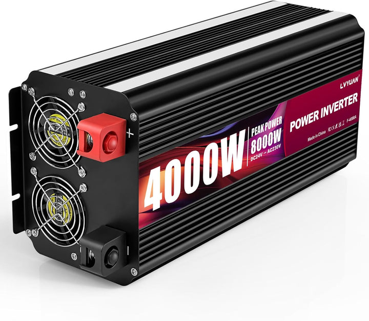 LVYUAN Wechselrichter 24V 230V 4000W /8000W Konverter Spannungswandler mit Kabelloser Fernbedienung,