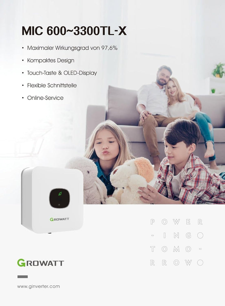 Growatt MIC 1000TL-X Wechselrichter 1000w Inverter VDE Zulassung Photovoltaik MIC-1000TL-X, MIC-1000