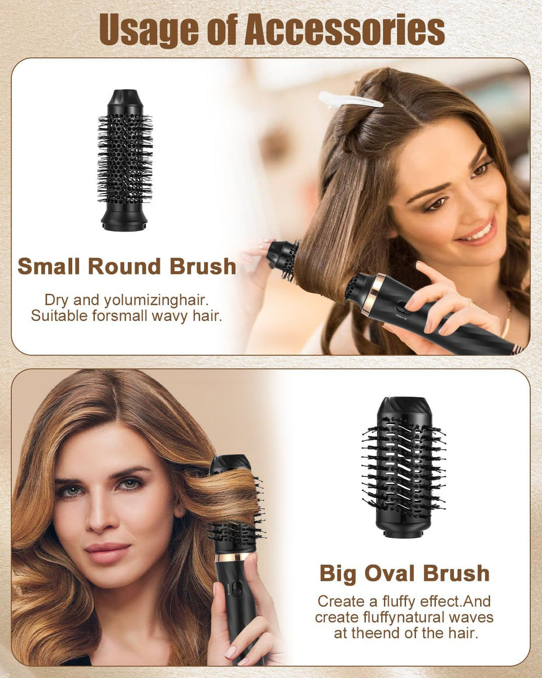 Hairstyler 6 in 1 Air Styler Set Mit 1000W Haartrockner, Rundbürstenföhn, Airflow Lockenstab Automat