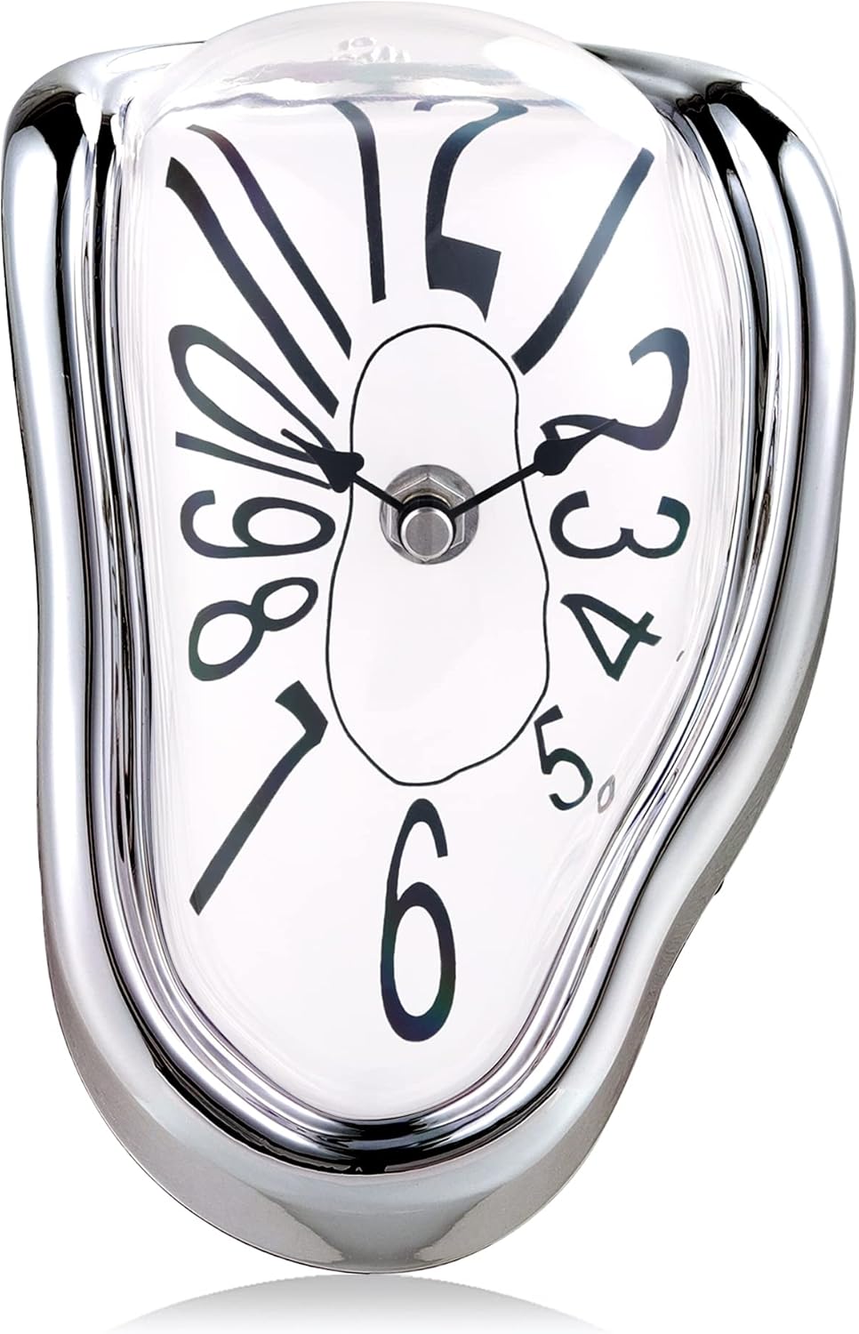 Lafocuse Lautlos Salvador Dali Uhr Silber, Geschmolzene Uhr Ohne Tickgeräusche, Tischuhren Modern Sc