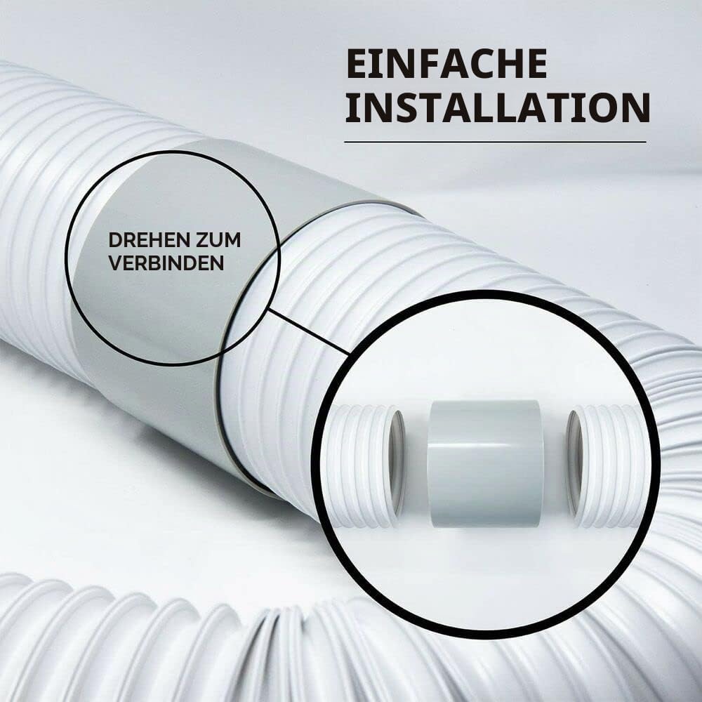 Bysameyee Tragbare Klimaanlage Schlauchverlängerung Kuppler, Universal 13cm AC A/C Abgas Entlüftung