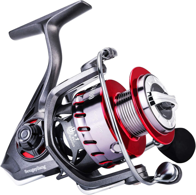 Sougayilang Angelrute und Rolle Combos, Kohlefaser Teleskop Angelrute 12 +1 BB Spinning Reel mit Tra