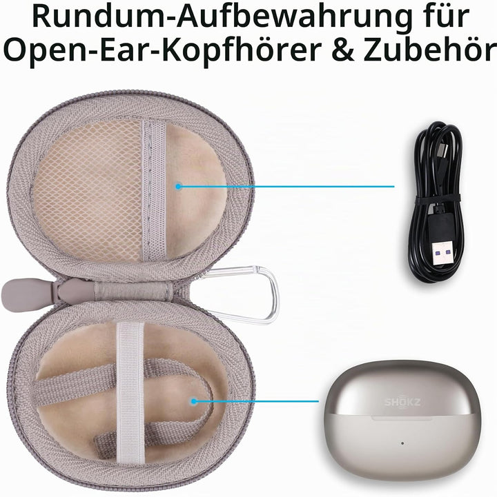 Aenllosi für SHOKZ OpenDots ONE Open-Ear-Kopfhörer, Hartschalen-Reiseetui zum Schutz, Clip-On-Ohrhör