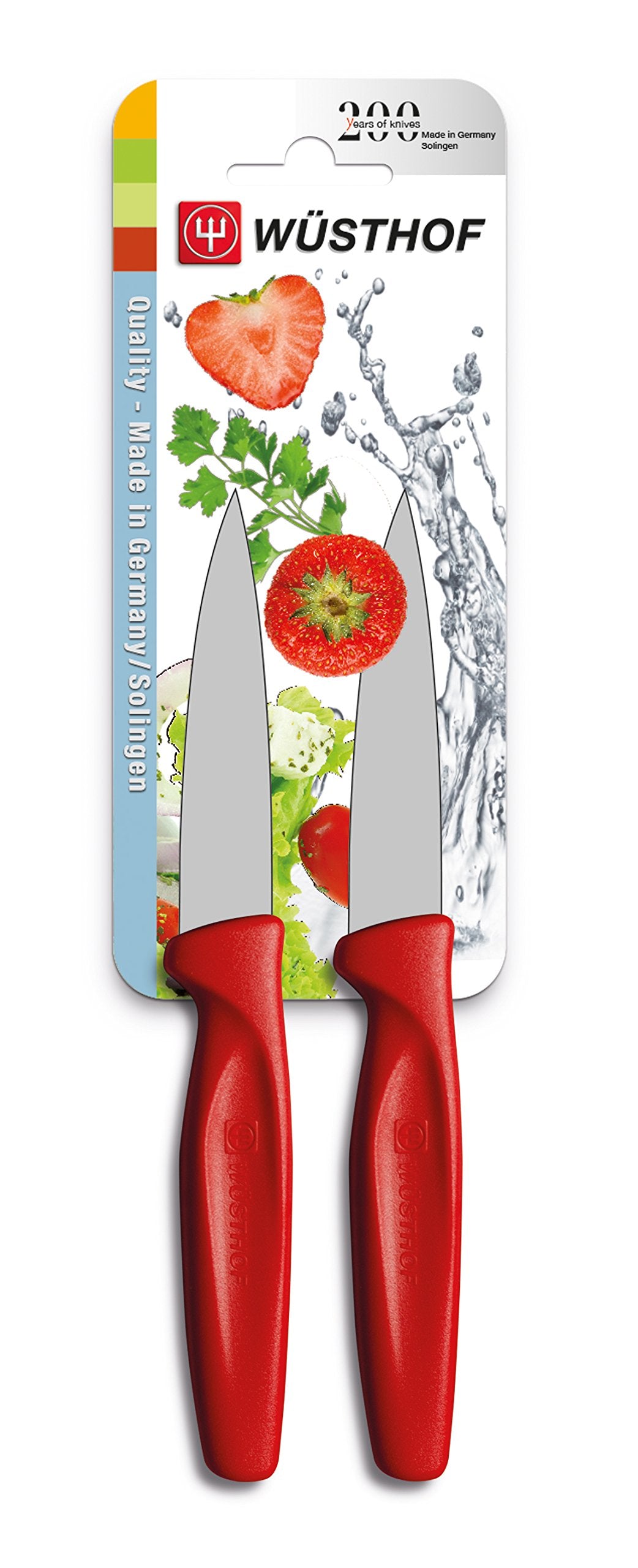 Wüsthof Messerset 2-teilig (9343r) sehr scharfe Küchenmesser, Gemüsemesser, rostfrei, Kunststoffgrif