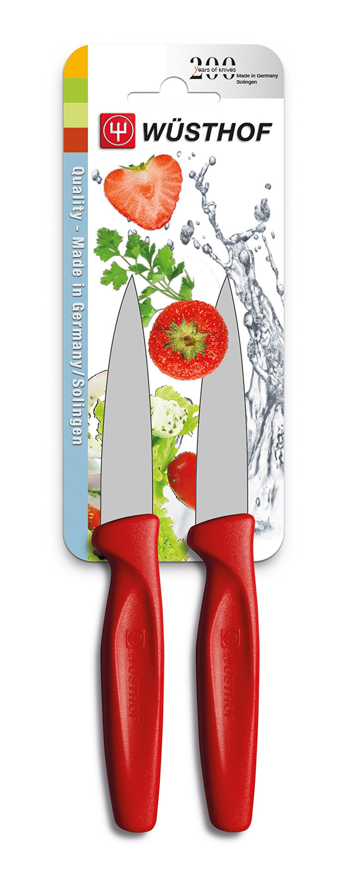 Wüsthof Messerset 2-teilig (9343r) sehr scharfe Küchenmesser, Gemüsemesser, rostfrei, Kunststoffgrif