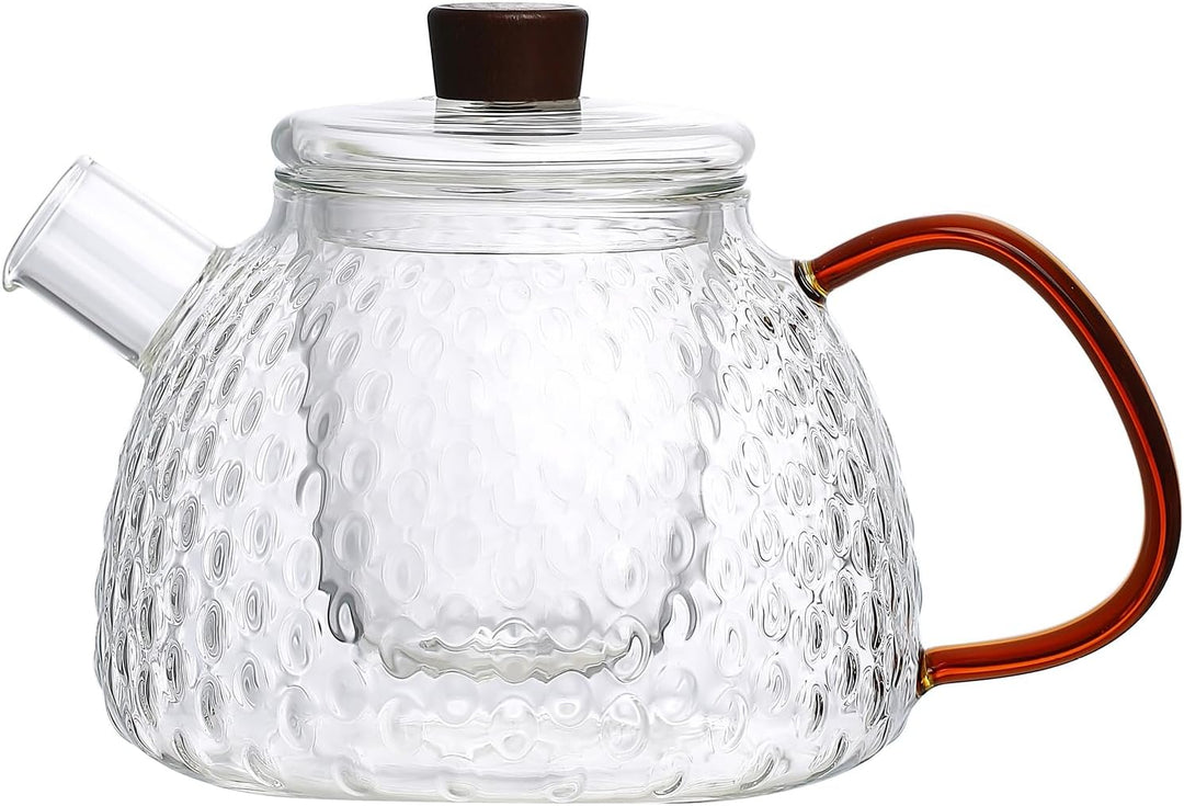 Point-Virgule Teekanne mit Filter aus Borosilikatglas, gehämmert, 1000 ml Durchsichtig 1000 ml Glass