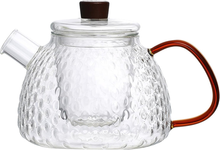 Point-Virgule Teekanne mit Filter aus Borosilikatglas, gehämmert, 1000 ml Durchsichtig 1000 ml Glass