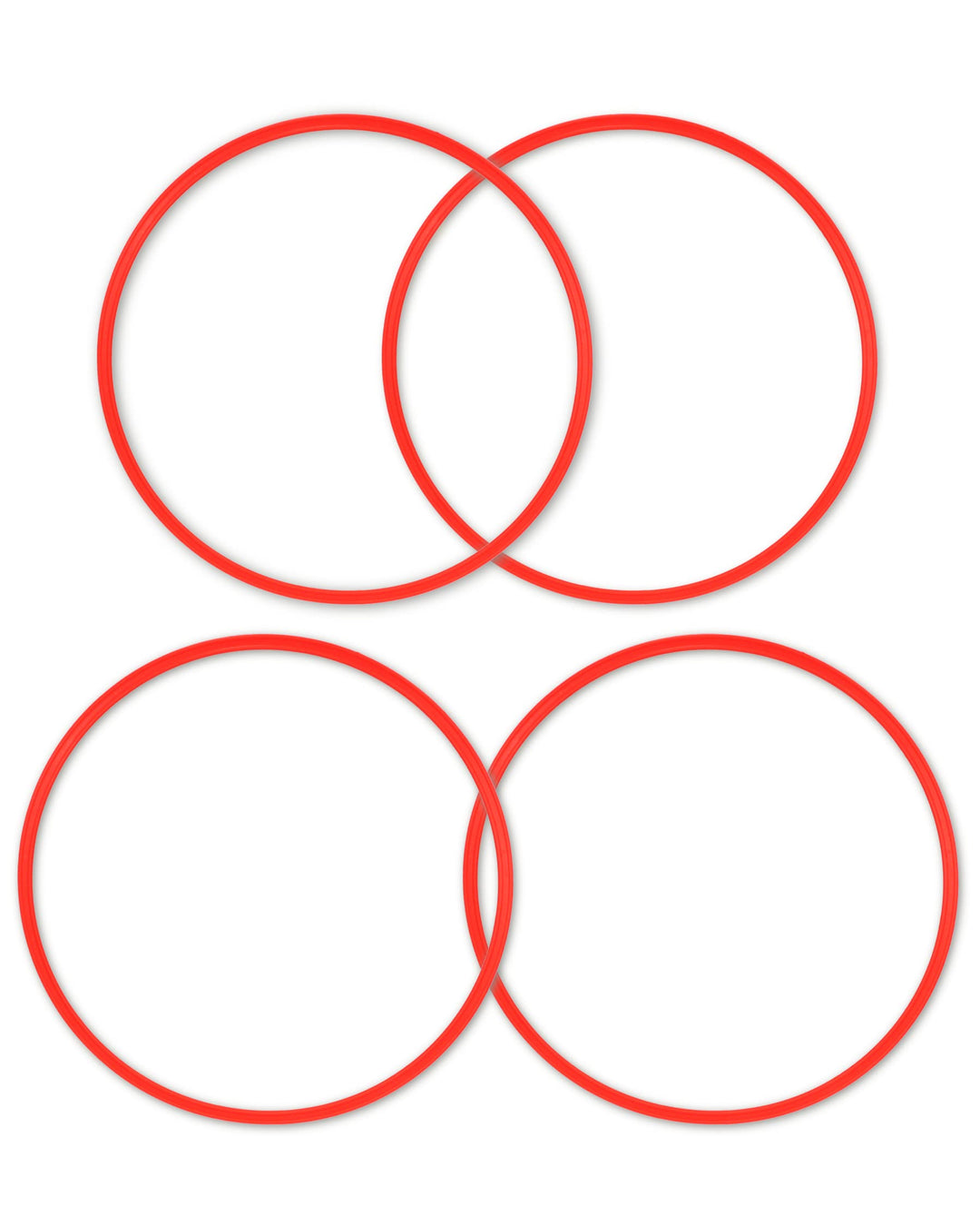 Trainingsringe – Bunt – 4er Set ø50cm – elastisch & bruchsicher – für Hundesport, Fussball & Schule