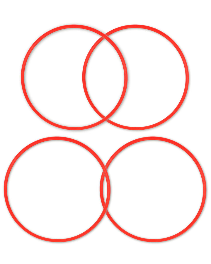 Trainingsringe – Bunt – 4er Set ø50cm – elastisch & bruchsicher – für Hundesport, Fussball & Schule