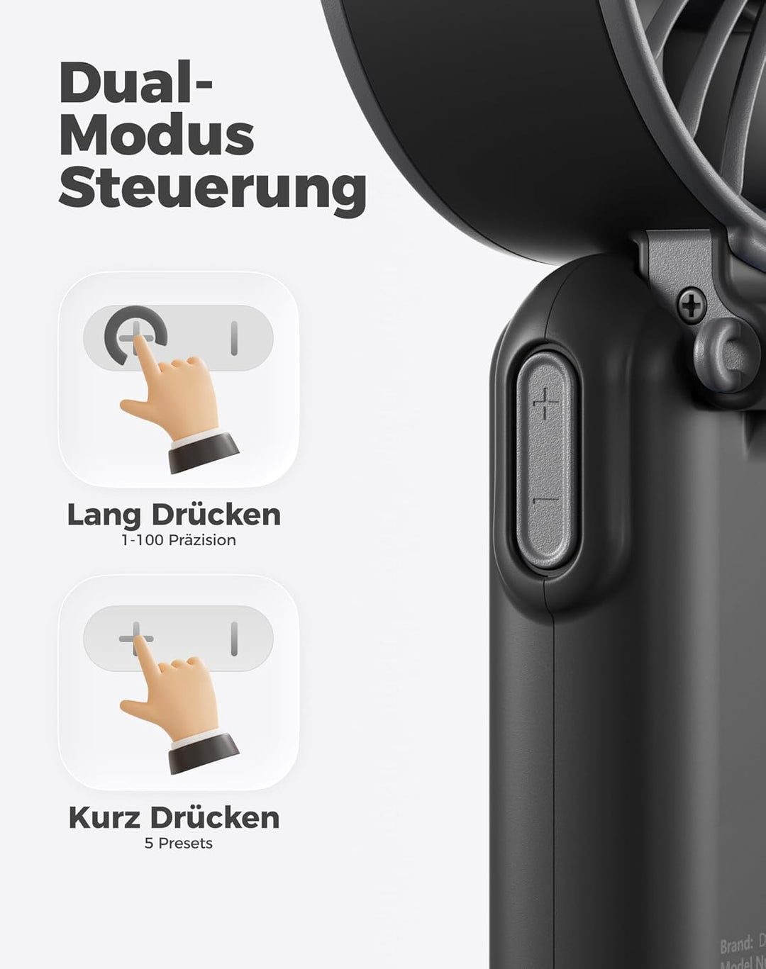 Diveblues - Handventilator Akku Aufladbar - 100 Stunfen Mini Ventilator Leistungsstarker Luftstrom m