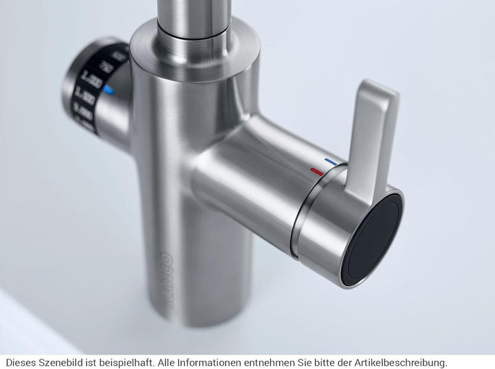 Blanco 525213 EVOL-S Volume Küchenarmatur mit Messbecherfunktion, 230 V, Edelstahl Finish UltraResis