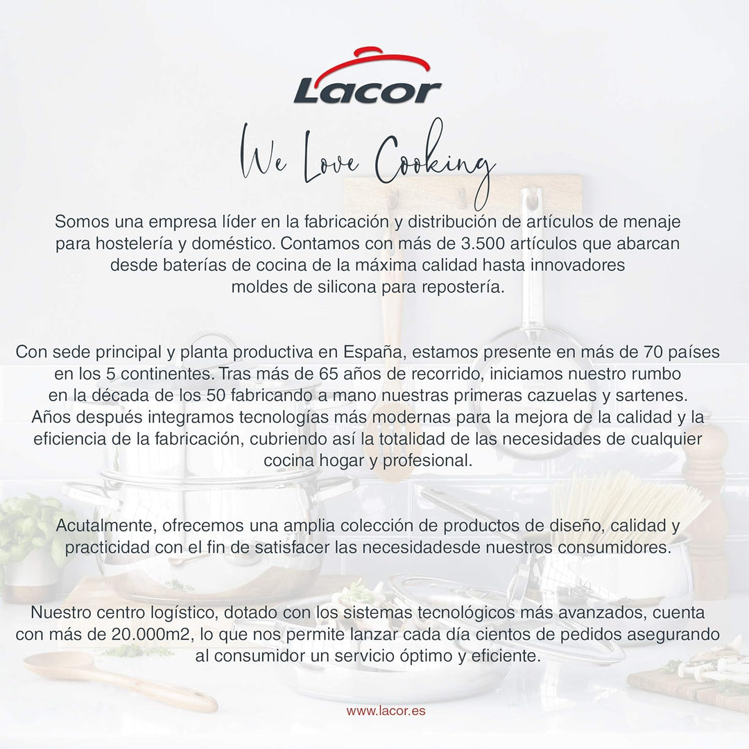 LACOR - Foodie Pfanne aus Edelstahl 18/10, geeignet für alle Herdarten (einschliesslich Induktion) u