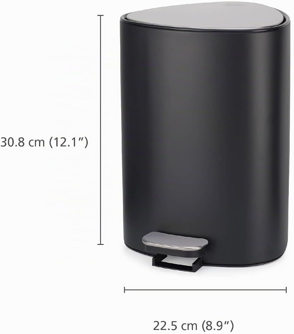 Joseph Joseph EasyStore 5l Edelstahl Treteimer mit Müllbeutel, Absenkautomatik Deckel, herausnehmbar