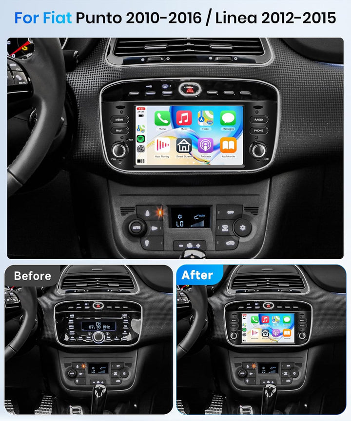 2G+64G Rimoody Android Autoradio für FIAT Punto 2010-2016/Linea 2012-2015 6.2" Touchscreen Wireless