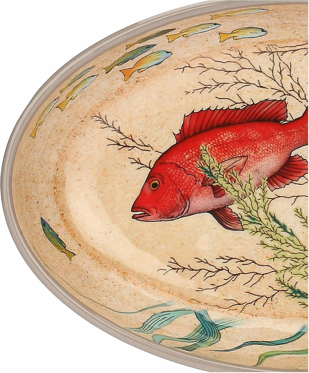 Nador Sea Life Teller, oval, 100% Melamin, 24 x 15 cm, in Geschenkbox, 2 Stück, Nicht zutreffend, 2