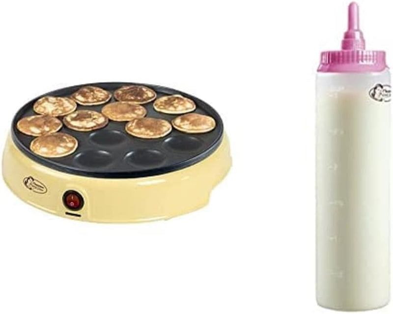 Bestron Poffertjes Maker, inkl. Teigportionierer für 700ml mit Skala, Ideal zum Befüllen des Poffert