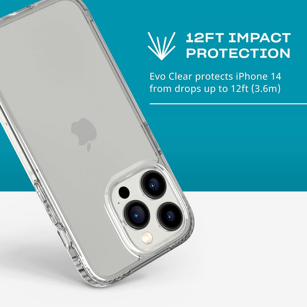 Tech 21 iPhone 14 Pro Evo Clear - Kratzfeste, Stossdämpfende klare Handyhülle mit 3,6 m Multi-Drop S