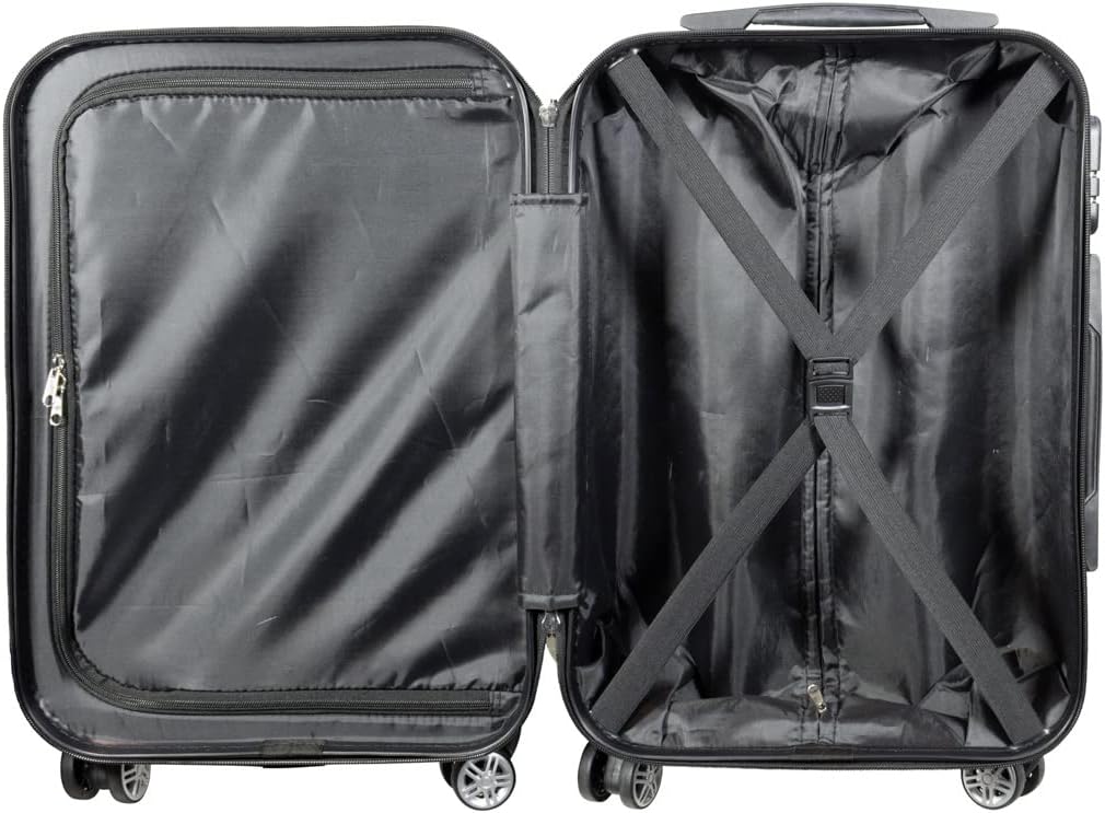 Trendyshop365 Reisekoffer Gross Hartschale mit Flugzeug Städtedesign Bedruckt 77cm 94 Liter 4 Rollen