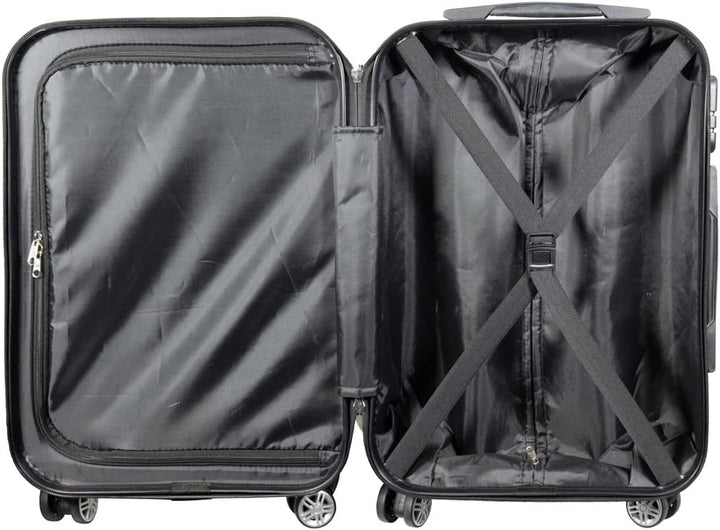 Trendyshop365 Reisekoffer Gross Hartschale mit Flugzeug Städtedesign Bedruckt 77cm 94 Liter 4 Rollen