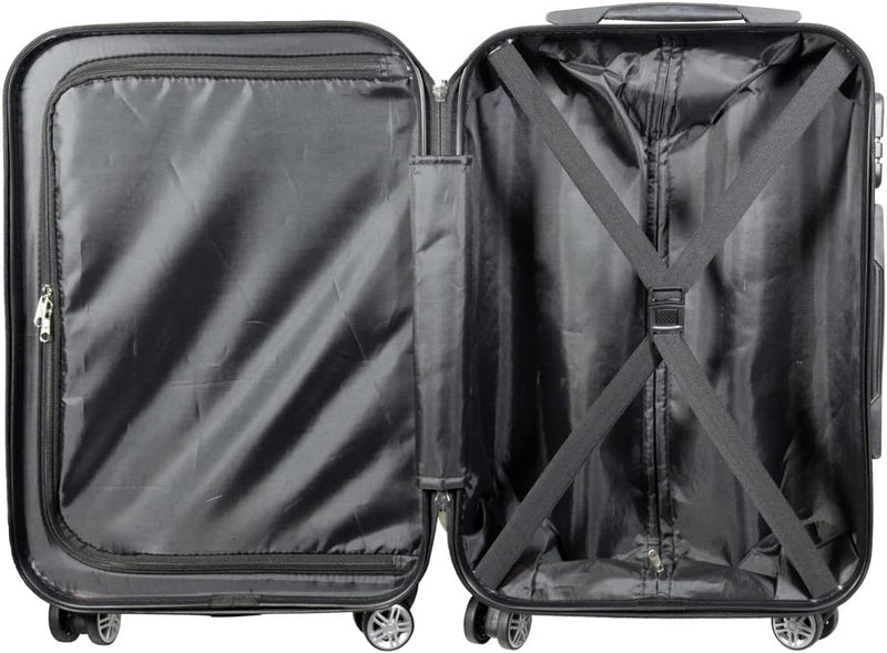 Trendyshop365 Reisekoffer Gross Hartschale mit Flugzeug Städtedesign Bedruckt 77cm 101 Liter 4 Rolle