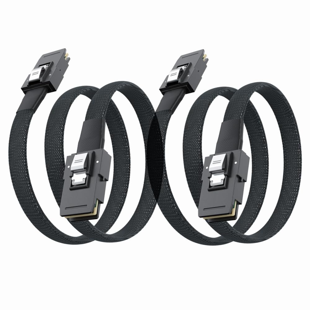 [2 Stück] Internes Mini SAS SFF-8087 zu SFF-8087 Kabel, for Server Backplane/RAID Card, Hot-Swap Rea