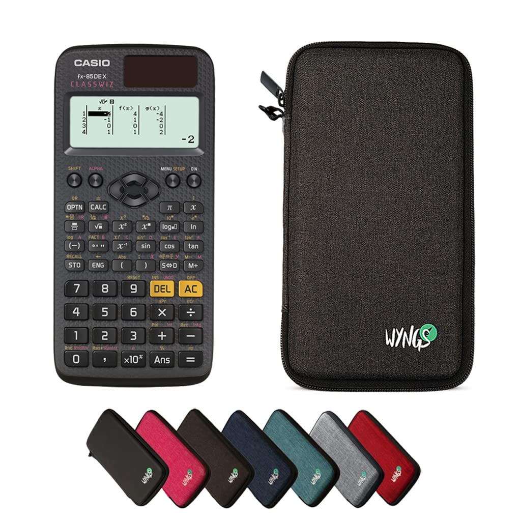 CALCUSO Sparpaket: Casio FX-85DE X ClassWiz technisch-wissenschaftlicher Taschenrechner + WYNGS Schu