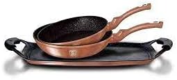 Berlinger Haus Rose Gold Set Bratpfannen Induktion 22-26cm, 1 Grillplatte 36x23cm Aluminium, Antihaf