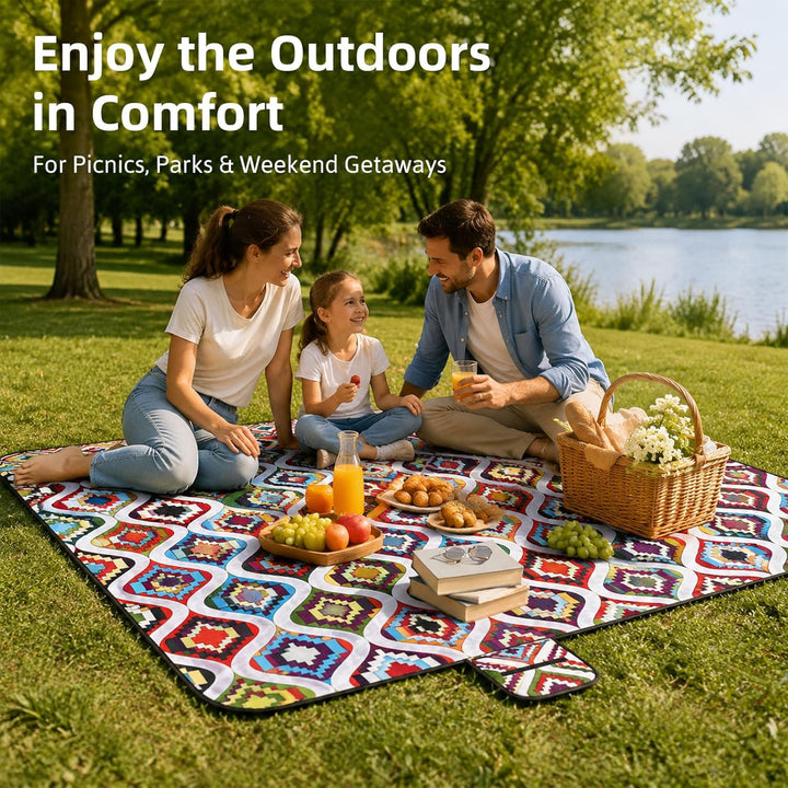 200x200 cm Picknickdecke Wasserdicht 210D Oxford Grosse Picknickbedarf Tragbare Picknickdecken Wasch