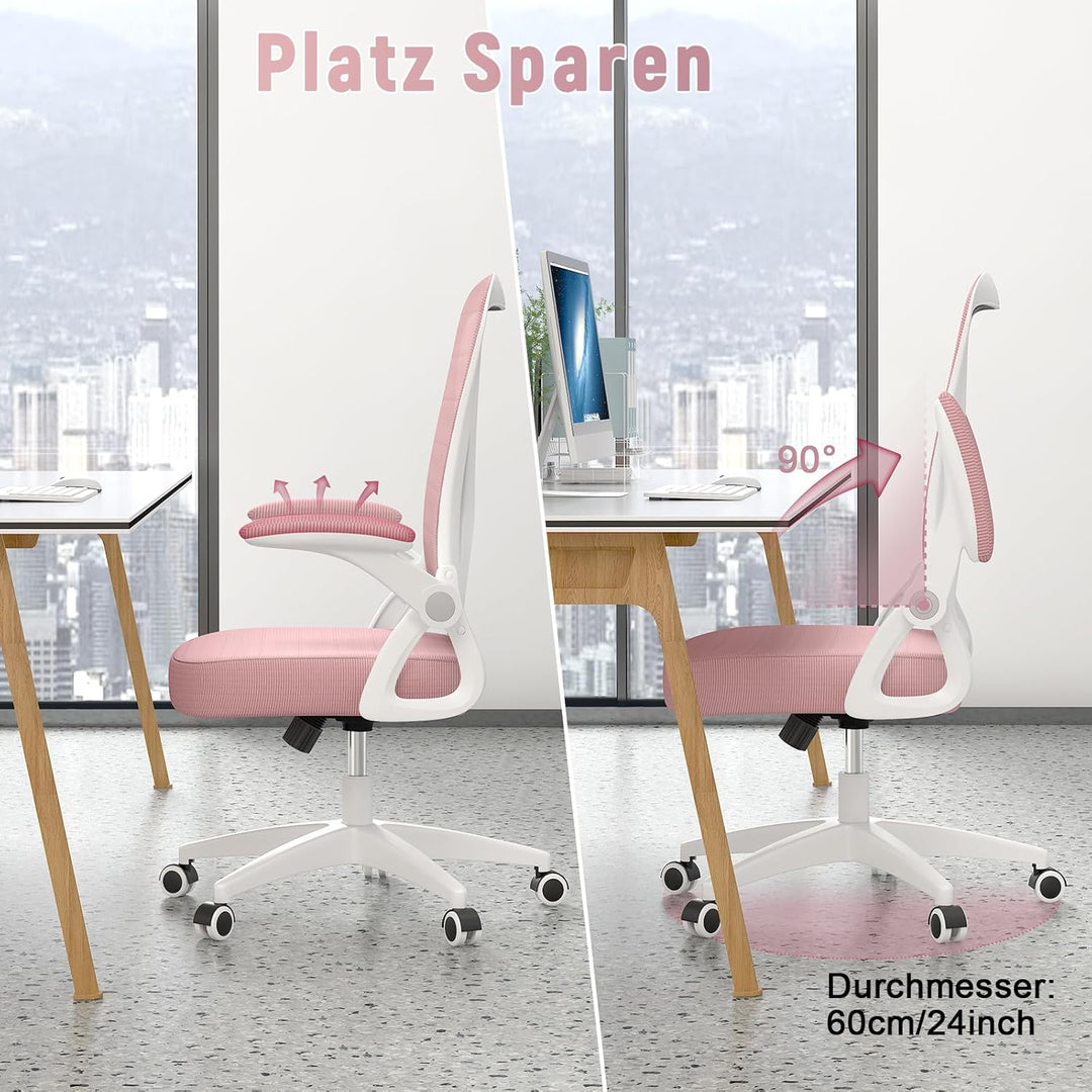 rattantree Bürostuhl, Ergonomischer Schreibtischstuhl mit Lendenwirbelstütze, Verstellbare Armlehnen