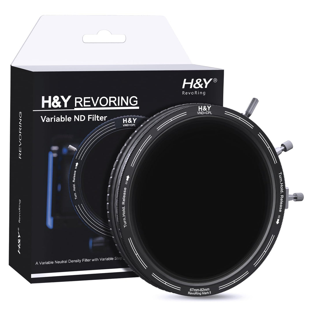H&Y Variabler ND-Filter, PL Filter, 67-82mm, REVORING Variable, ND3-1000+CPL MarkII, Nivellierung, v