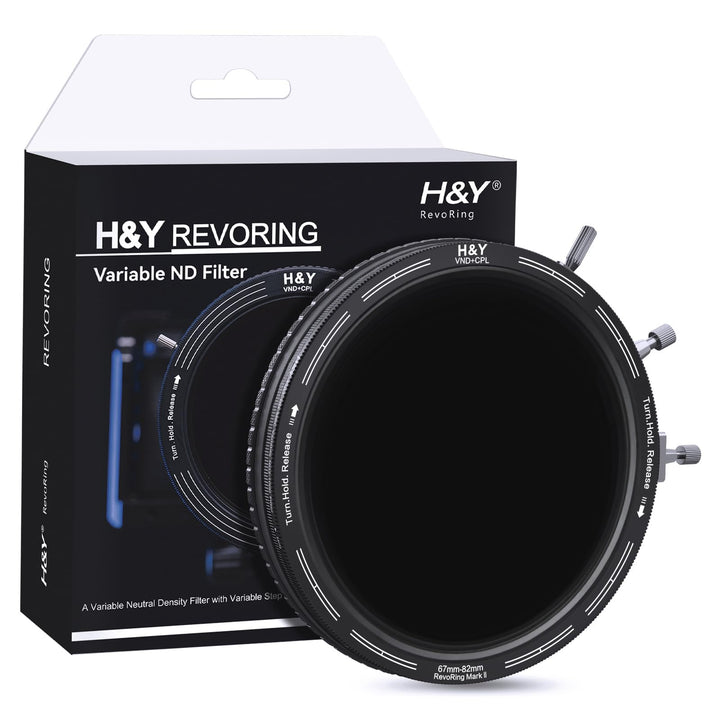 H&Y Variabler ND-Filter, PL Filter, 67-82mm, REVORING Variable, ND3-1000+CPL MarkII, Nivellierung, v