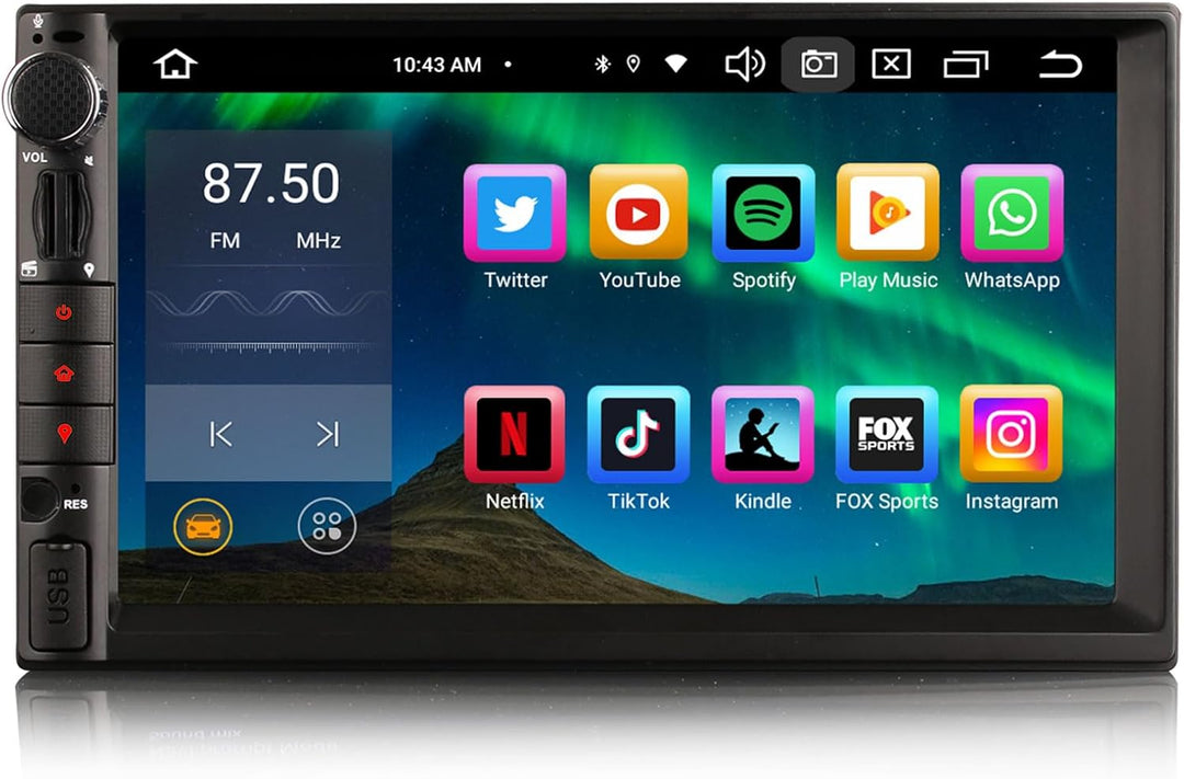 ERISIN 8-Kern 4GB+64GB Android 14 Doppel Din Universal GPS mit Navi Autoradio Bluetooth Für Nissan 7