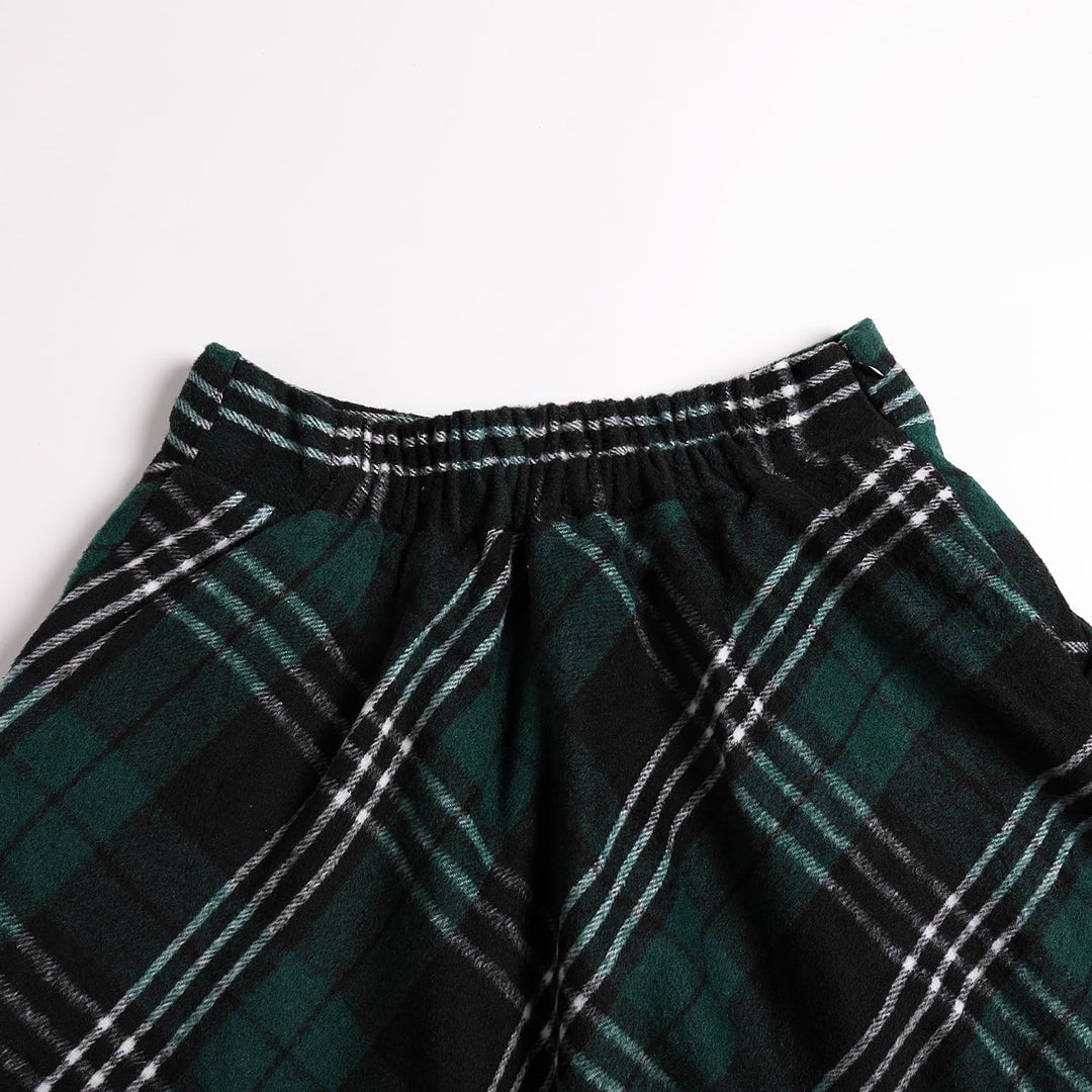 Rock Damen Lang Winterrock Kariert Wollrock Elegant Herbs mit Taschen | Midirock in 20 Farben. Weich