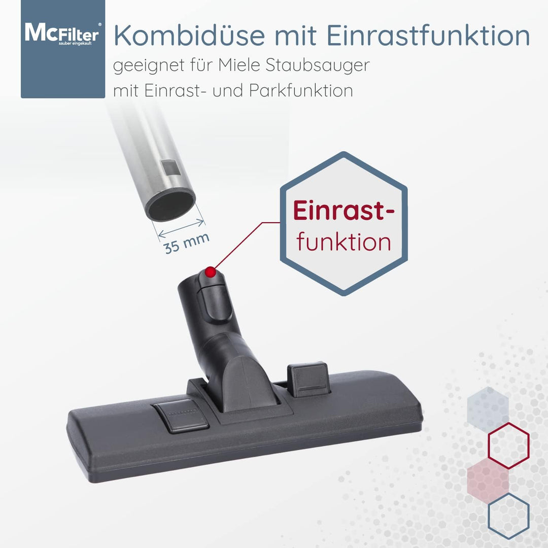 McFilter | Bodendüse geeignet für Miele CX1 Staubsauger Serie, Staubsaugerdüse mit 35mm Anschluss so