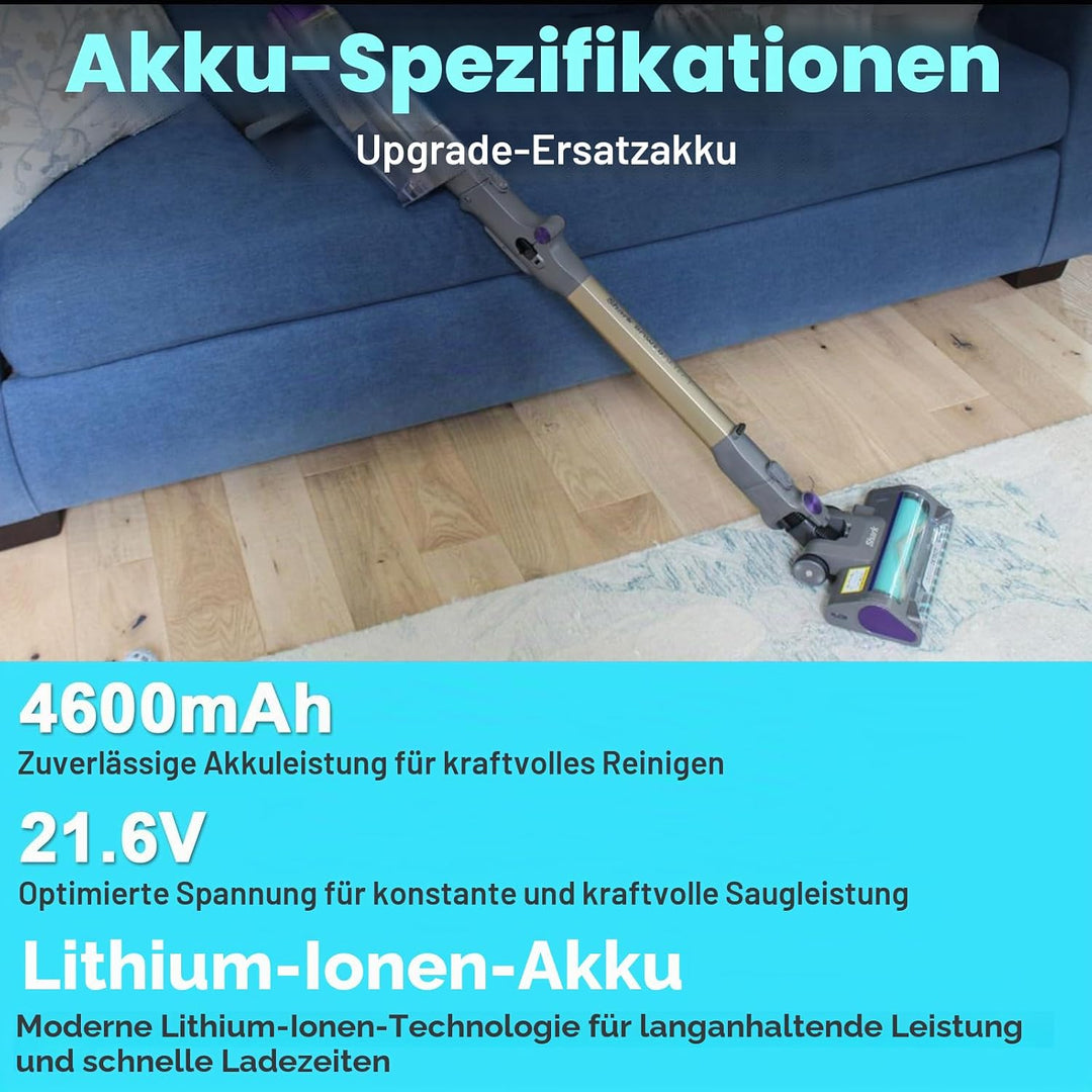 4600mAh 21.6V XBATR640EU Ersatzakku Kompatibel mit Shark IP1251 IP1250 IP1255 IP1251C IP1220 IP1220C