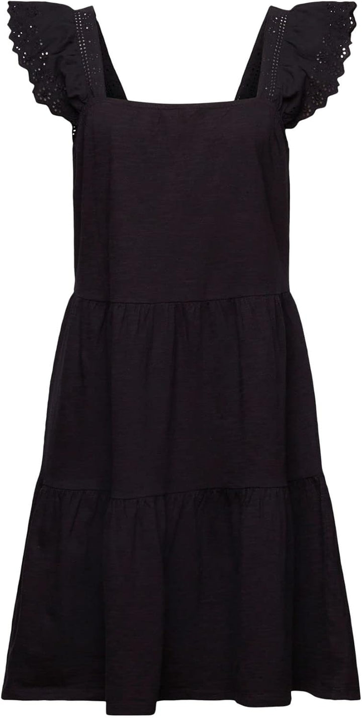 edc by Esprit Jerseykleid mit Ärmeln aus bestickter Spitze XXS 001/Black, XXS 001/Black