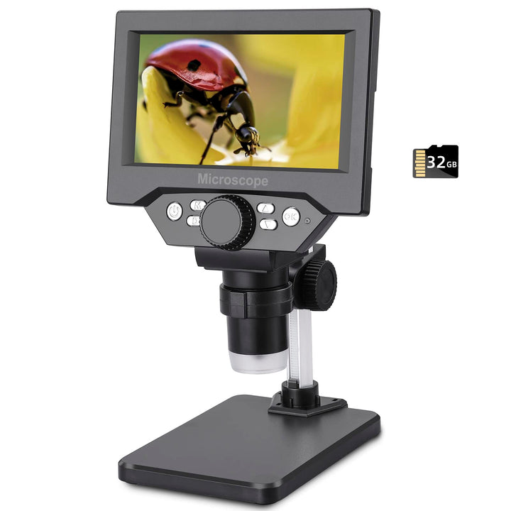 LCD Digital USB Mikroskop, Koolertron 5,5 Zoll 1080P 8 Megapixel 1000X HD Vergrösserung Zoom Drahtlo