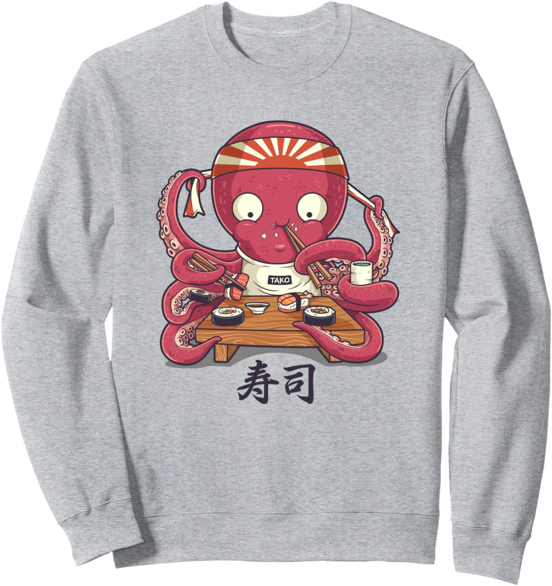 Kawaii Niedlicher Anime Oktopus Otaku Japanisch Sushi Nigiri Sweatshirt