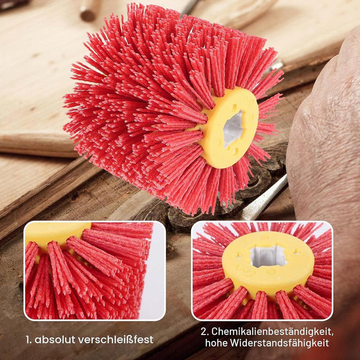 Schleifbürsten: 120 Körnung, 100mm Breite - 120mm Ø | Schleifwalze geeignet, Nylonbürste für Satinie