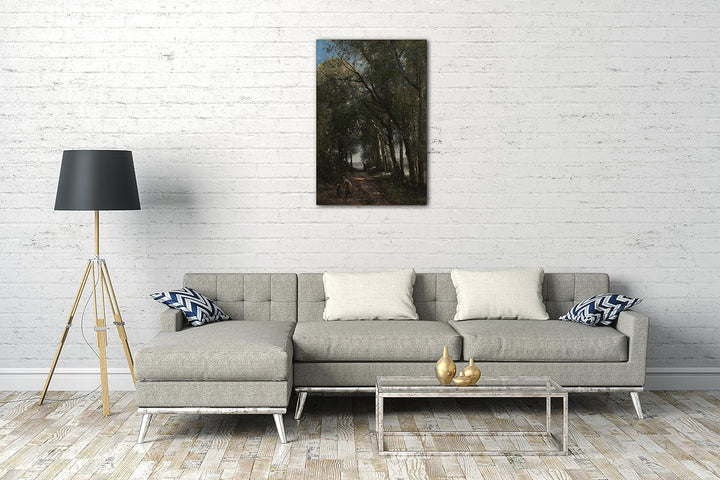 Printed Paintings Leinwand (70x100cm): Camille Corot - EIN Weg durch die Bäume 70x100 cm, 70x100 cm