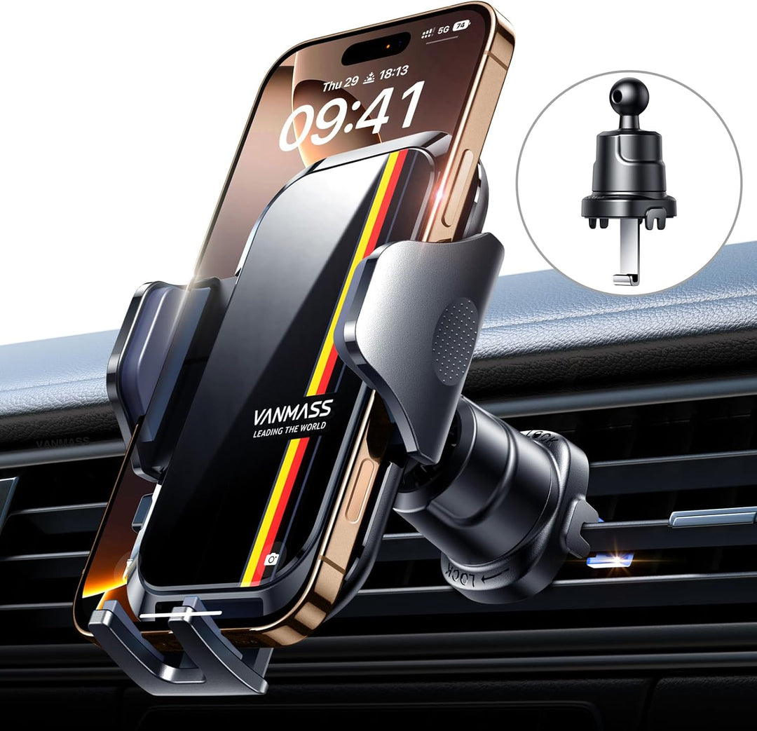 VANMASS 2025 Upgrade【Militär-Klasse】Handyhalterung Auto Lüftungshaken Bombenfest Handyhalter 360°Dre