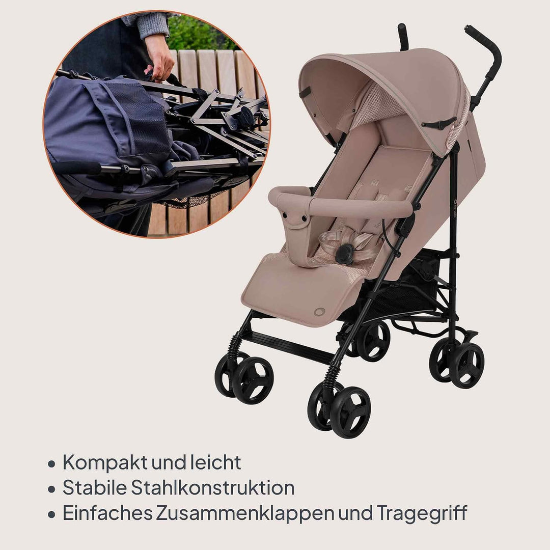 LIONELO Elia Buggy Klein Zusammenklappbar Kinderwagen Bis 15 Kg, Rücken Und Fussstützenverstellung H