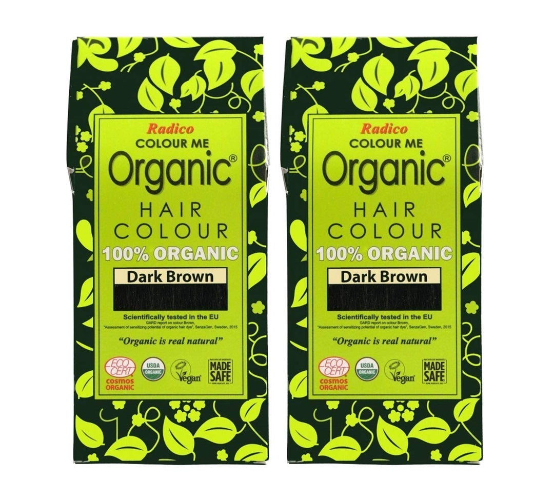 Radico Dunkelbraun 2er-Pack Colour Me Organic Pflanzenhaarfarbe (bio, vegan, Naturkosmetik) dunkelbx