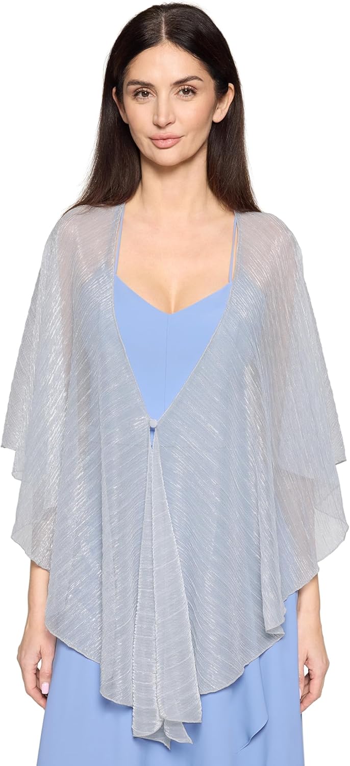 Vera Mont Damen Cape im Glitzer-Look Standard Einheitsgrösse Grau/Silber, Standard Einheitsgrösse Gr