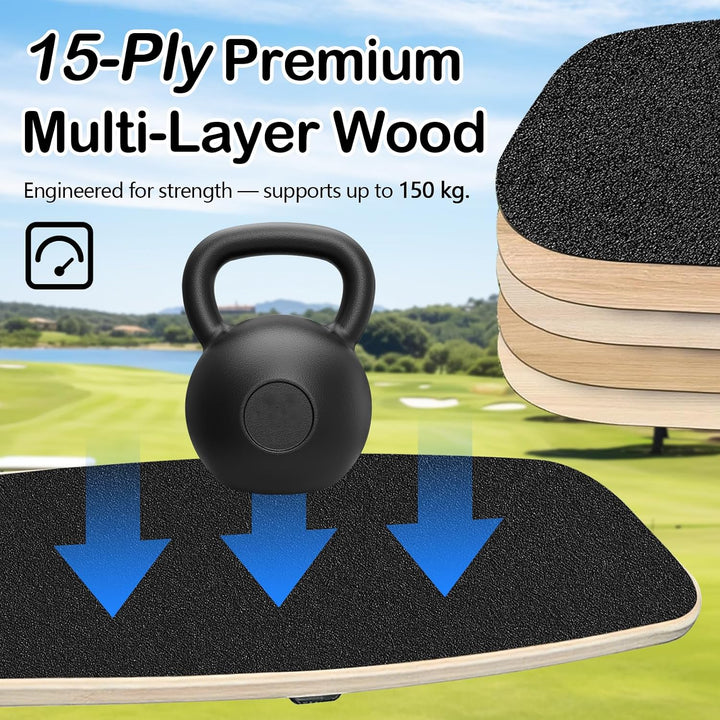 Golf Balance Board, 75 x 30 cm Golfschwung Druckbett Schwungtrainer, 150 kg Tragkraft, Gewichtsverla